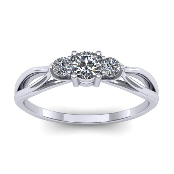 Inel cu diamant rotund