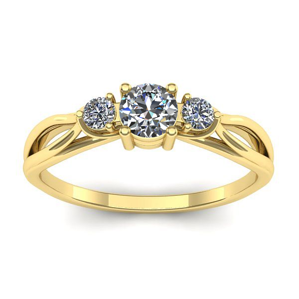 Inel cu diamant rotund