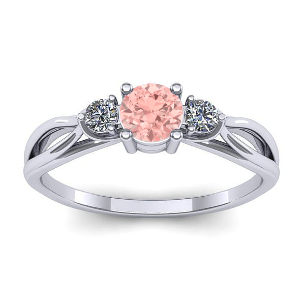 Inel logodna cu diamant de laborator roz rotund