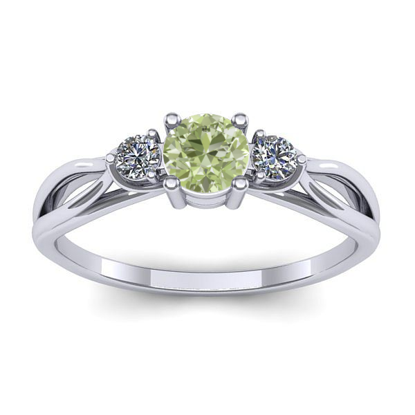 Inel logodna cu diamant de laborator verde rotund