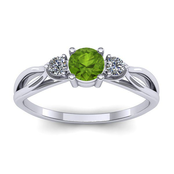 Inel de logodna cu peridot rotund