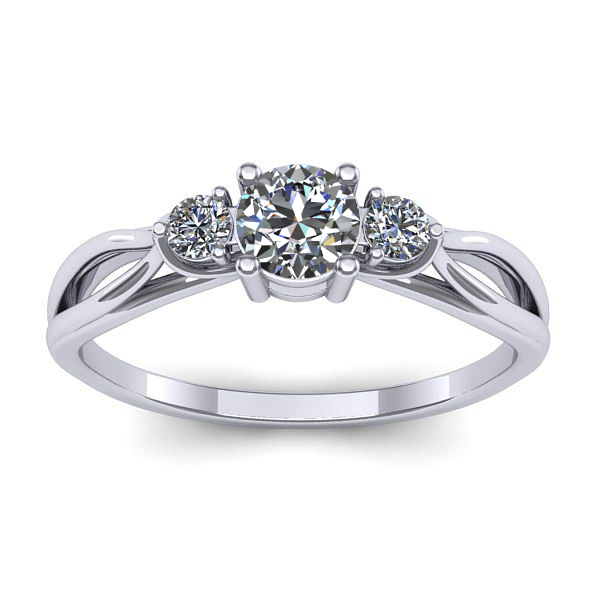 Inel logodna cu safir alb rotund