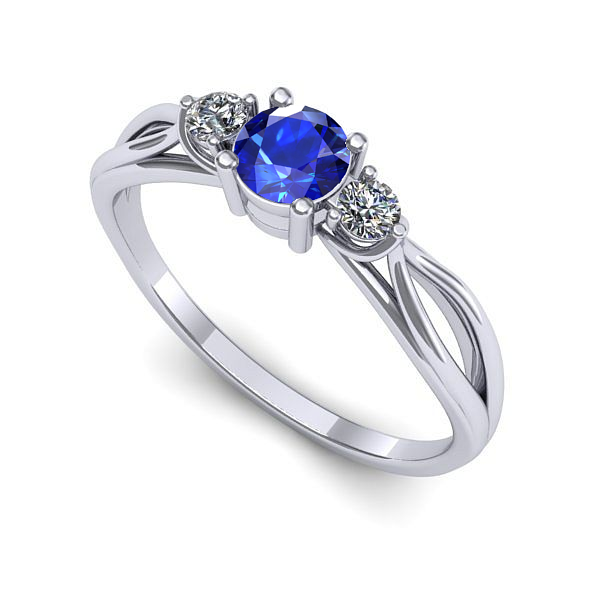 Inel din aur alb cu safir