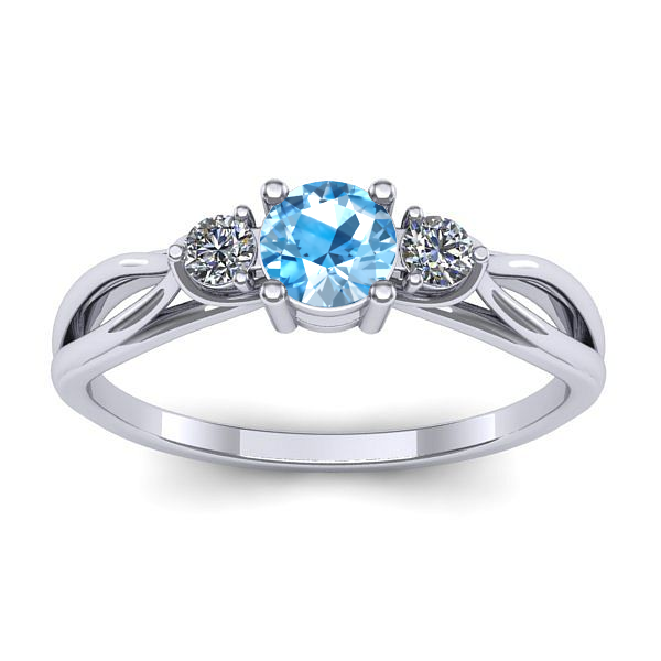 Inel logodna cu topaz blue rotund