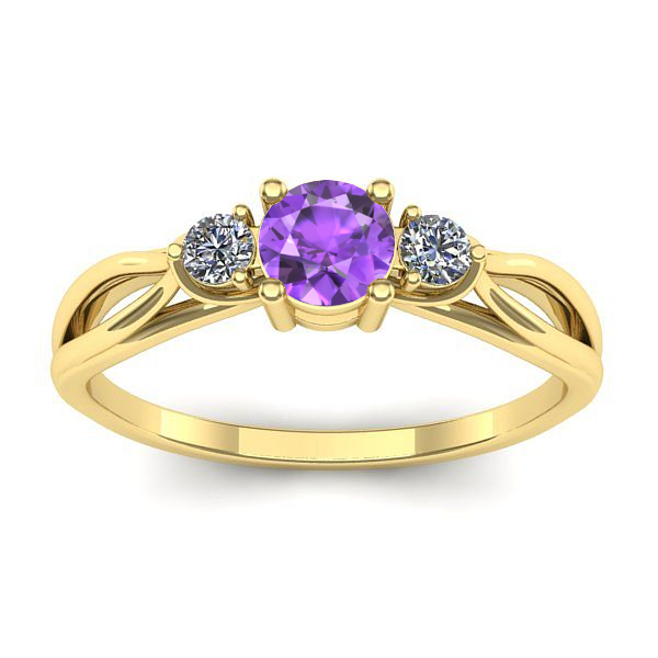 Inel de logodna cu ametist rotund