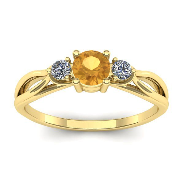 Inel de logodna cu citrin rotund