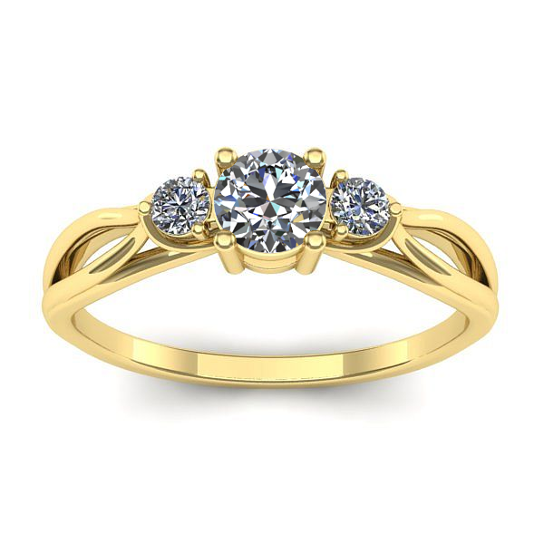 Inel cu diamant rotund