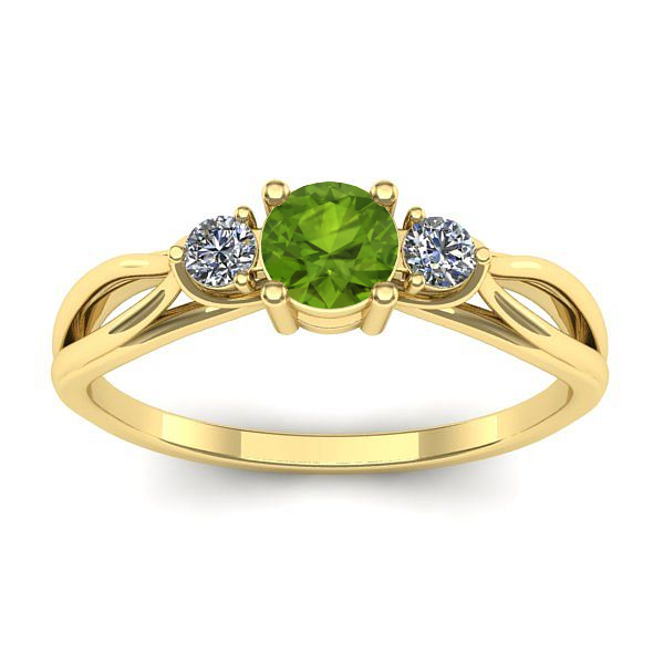 Inel cu peridot rotund