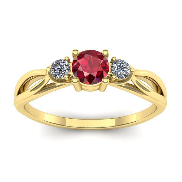 Inel de logodna cu rubin rotund