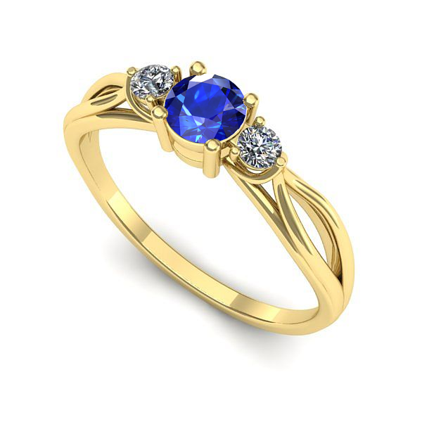 Inel de logodna din aur galben cu safir