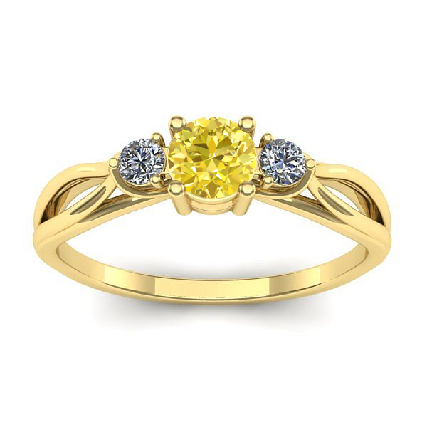 Inel de logodna cu safir galben rotund