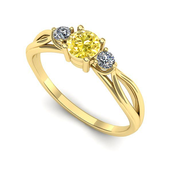 Inel din aur galben cu safir galben