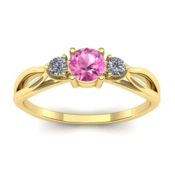 Inel cu safir roz rotund