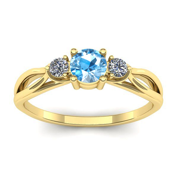 Inel cu topaz blue rotund