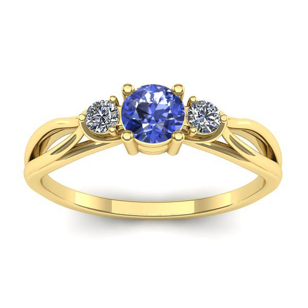 Inel cu tanzanit rotund