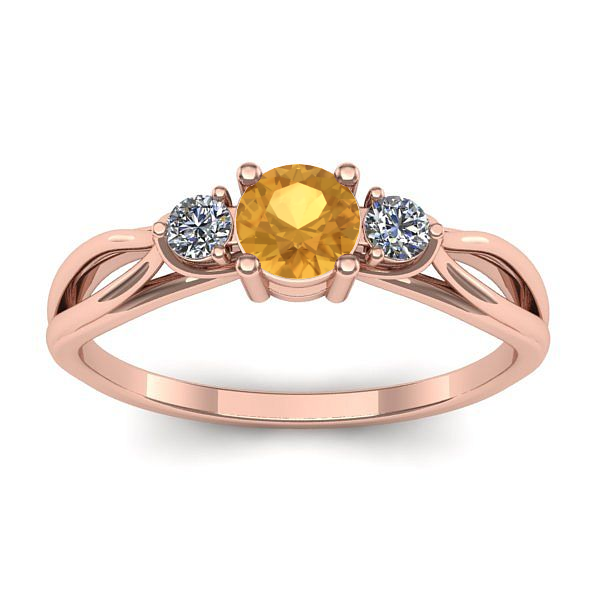 Inel de logodna cu citrin rotund