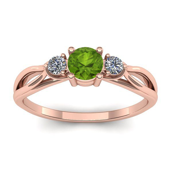 Inel logodna cu peridot rotund