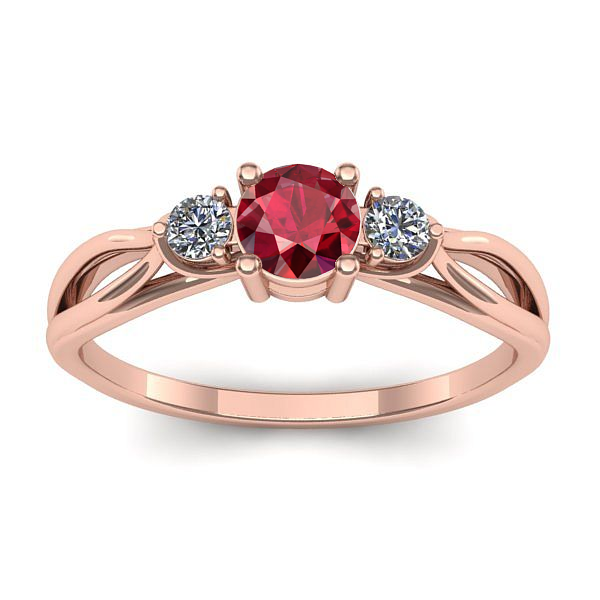 Inel logodna cu rubin rotund