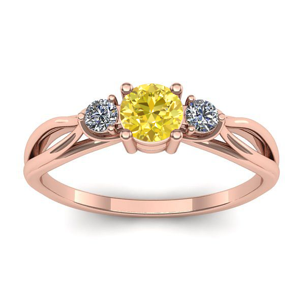 Inel logodna cu safir galben rotund