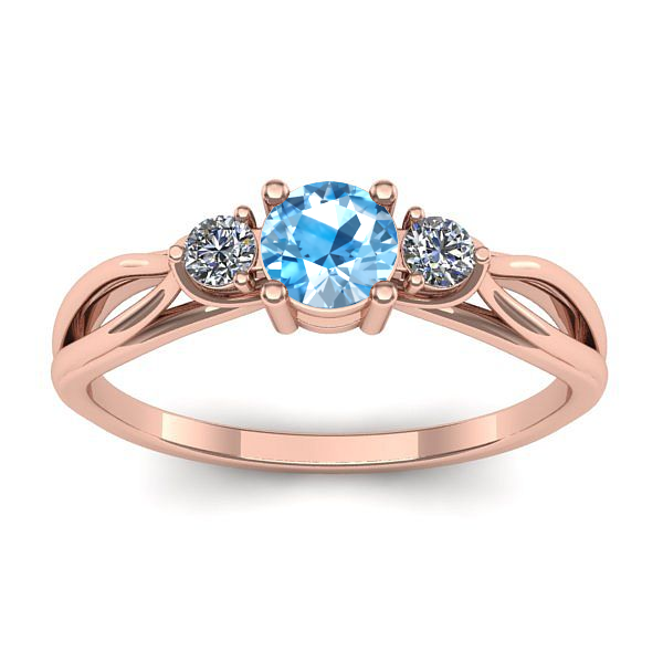 Inel cu topaz blue rotund