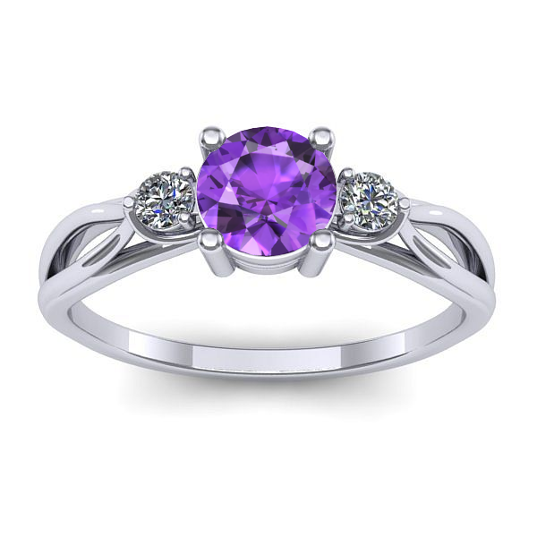 Inel cu ametist rotund