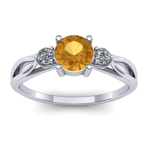 Inel de logodna cu citrin rotund