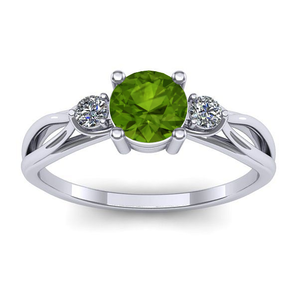 Inel cu peridot rotund