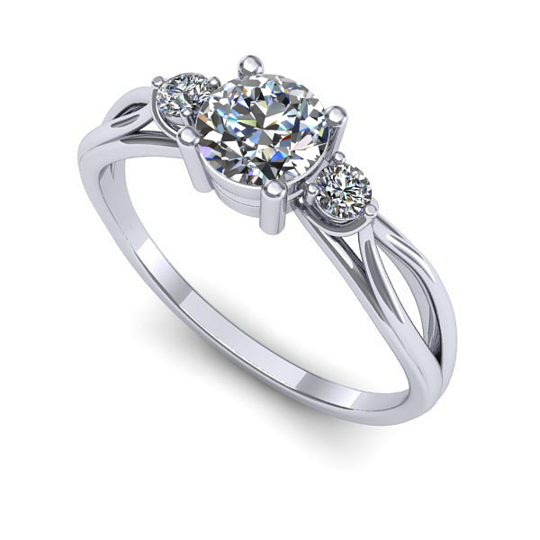 Inel din aur alb cu diamant de laborator