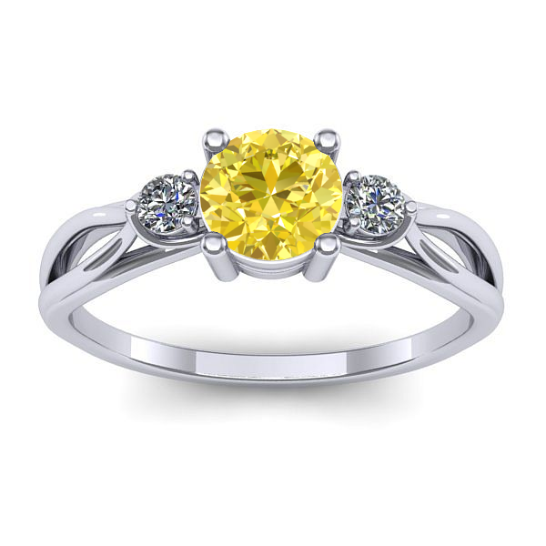 Inel de logodna cu safir galben rotund