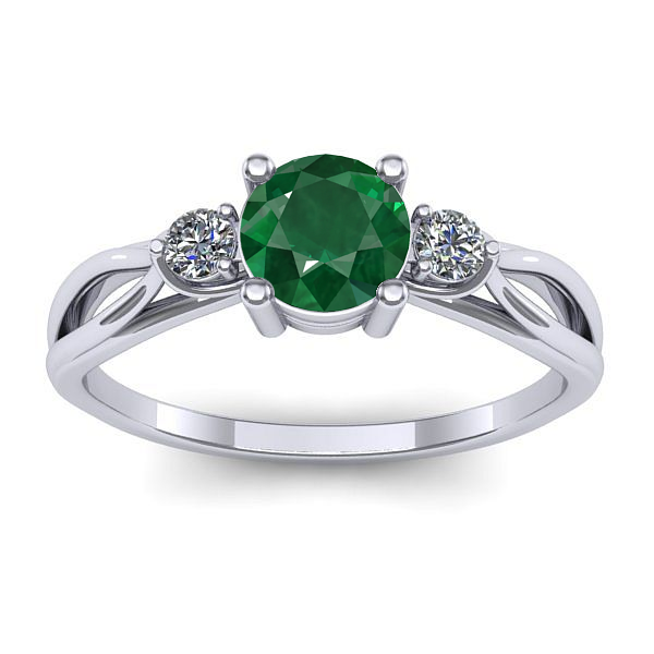 Inel cu smarald rotund