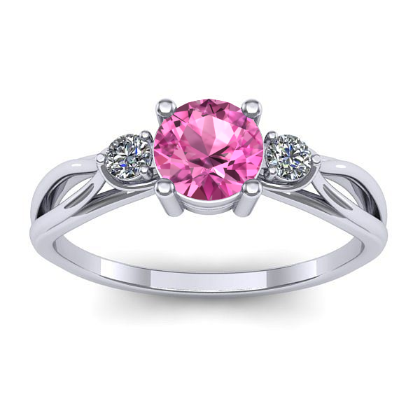 Inel cu safir roz rotund