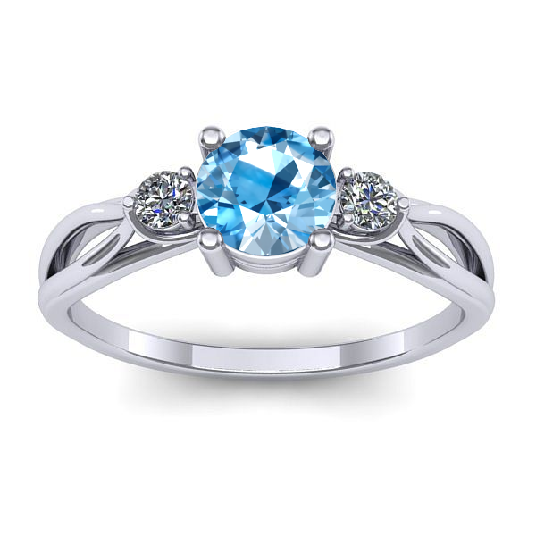 Inel logodna cu topaz blue rotund