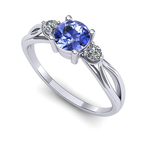 Inel din aur alb cu tanzanit