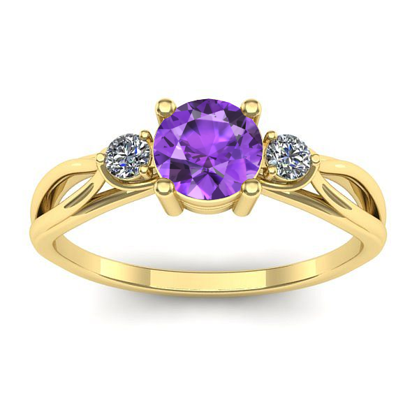 Inel cu ametist rotund