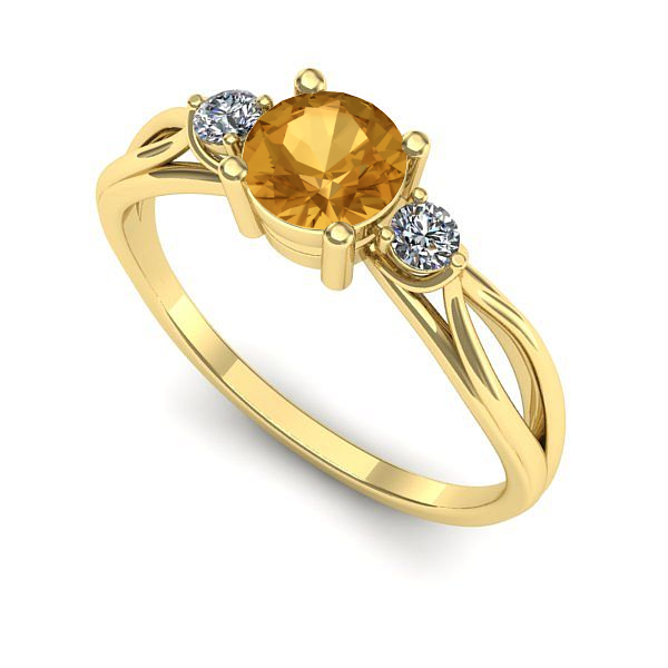 Inel din aur galben cu citrin