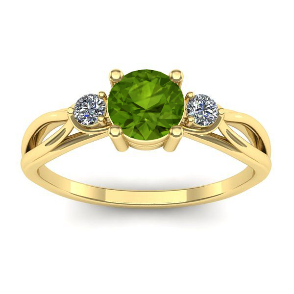 Inel de logodna cu peridot rotund