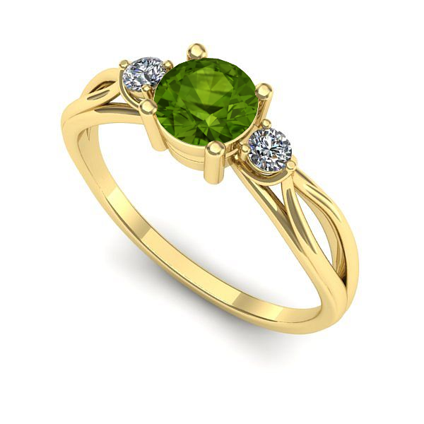 Inel de logodna din aur galben cu peridot