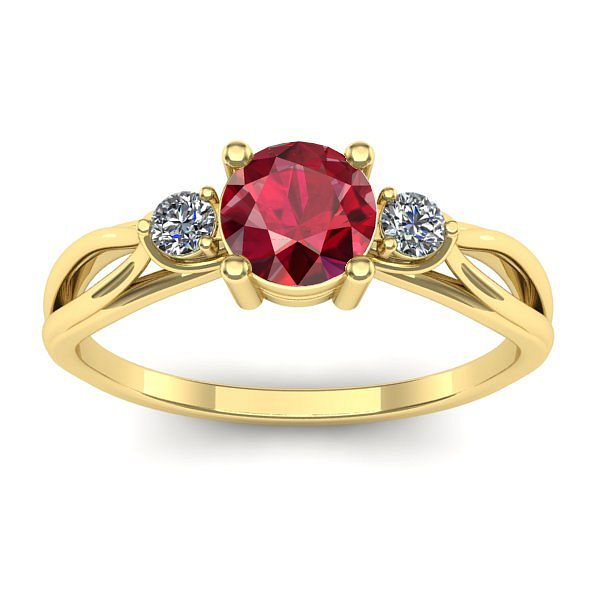 Inel de logodna cu rubin rotund