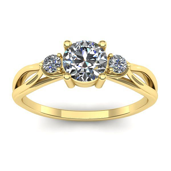 Inel cu diamant de laborator rotund