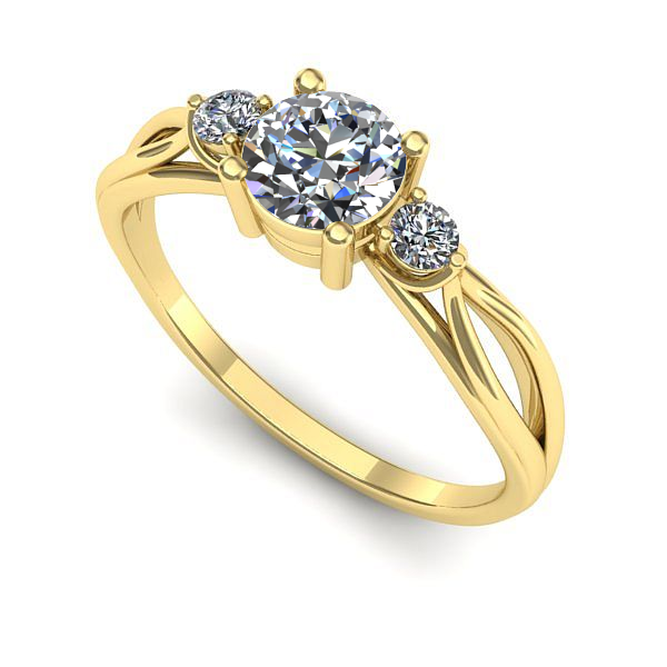 Inel de logodna din aur galben cu diamant de laborator