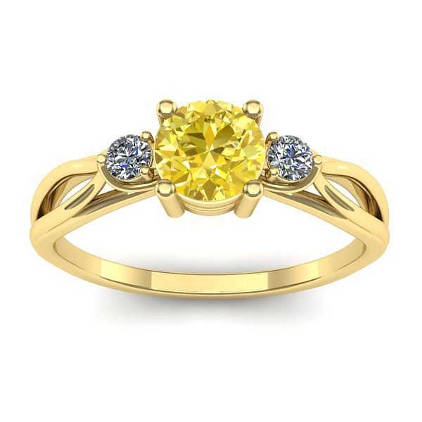 Inel cu safir galben rotund