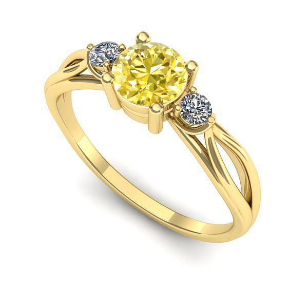 Inel din aur galben cu safir galben