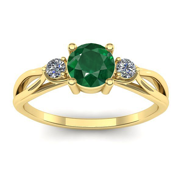 Inel cu smarald rotund