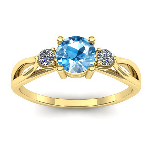 Inel logodna cu topaz blue rotund