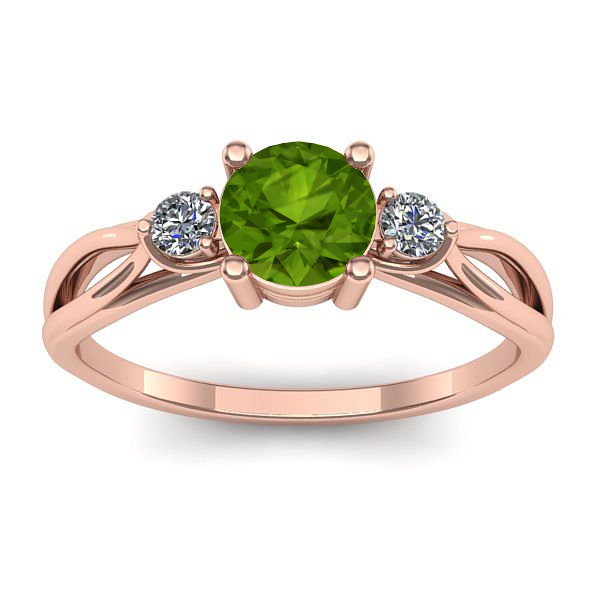 Inel cu peridot rotund