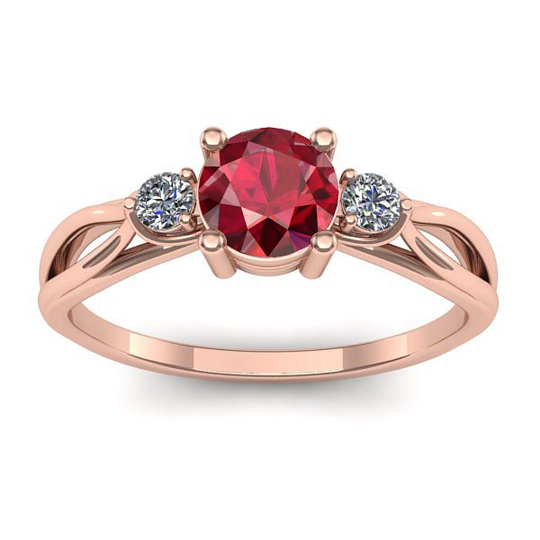 Inel cu rubin rotund