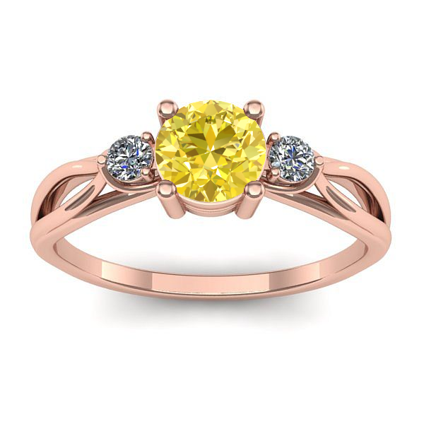 Inel logodna cu safir galben rotund