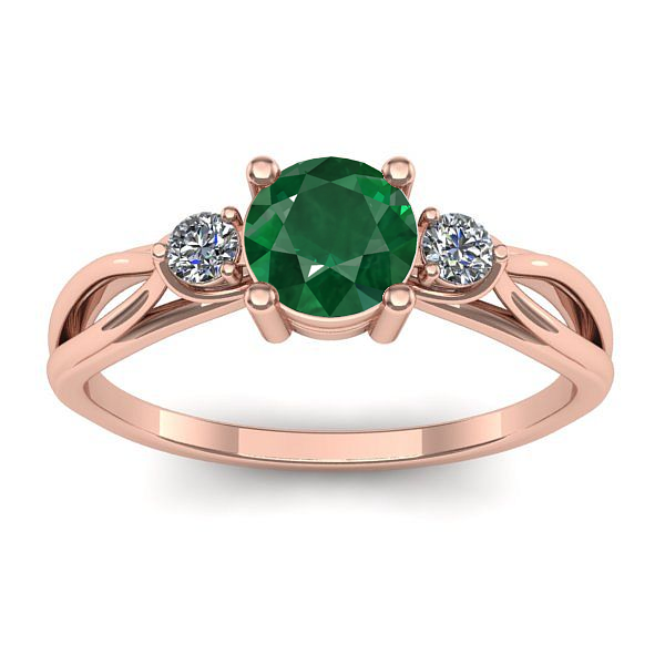 Inel de logodna cu smarald rotund