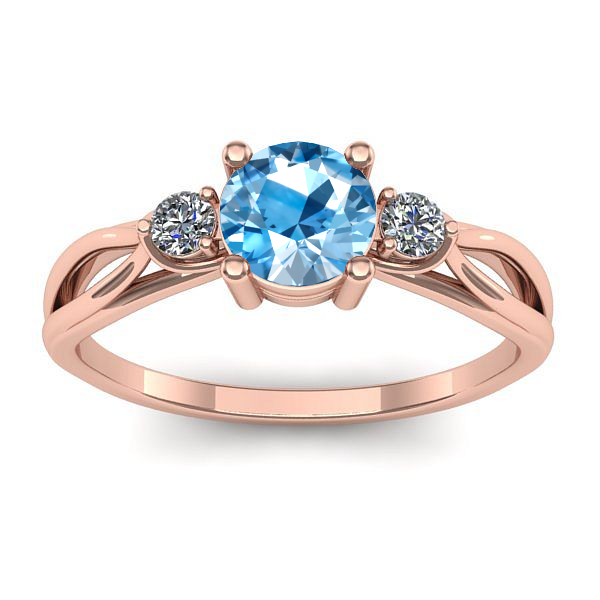 Inel cu topaz blue rotund