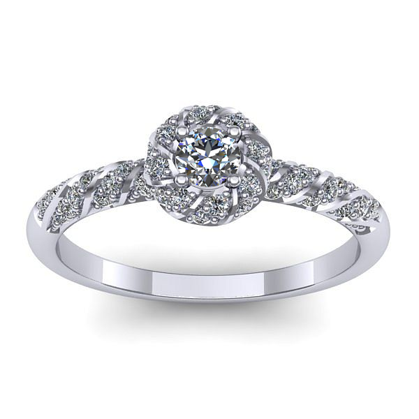 Inel de logodna cu diamant rotund